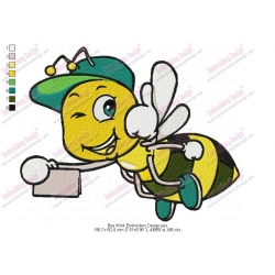 Bee Wink Embroidery Design